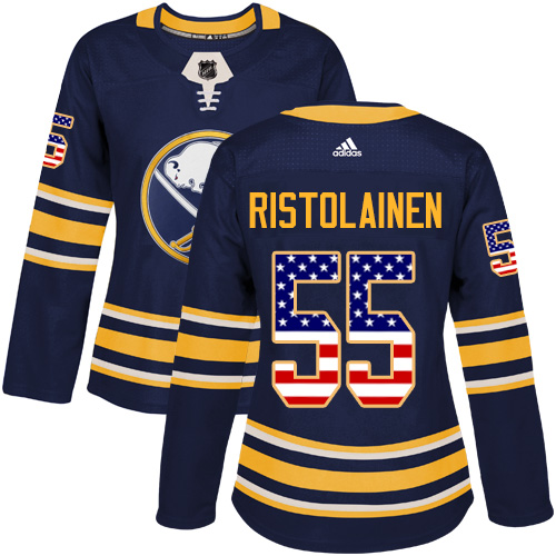 Adidas Sabres #55 Rasmus Ristolainen Navy Blue Home Authentic USA Flag Women's Stitched NHL Jersey